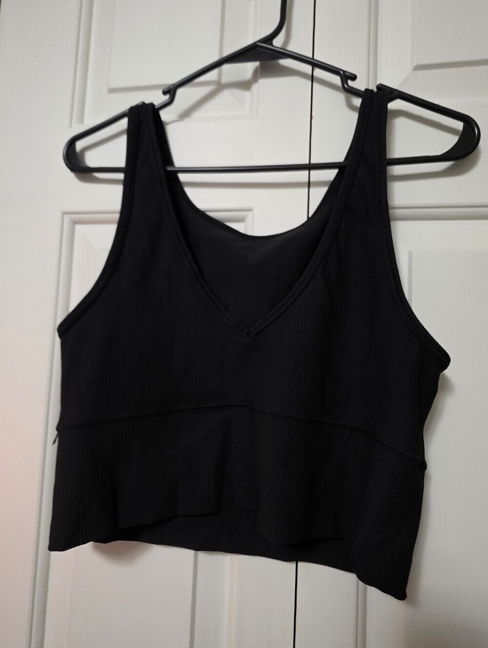 Lululemon Black V-Neck Ribbed Tank/bra Womens Size 12